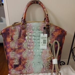 NEW w Tags BRAHMIN LARGE DUXBURY SATCHEL SUPERNOVA OMBRE MELBOURNE LEATHER BAG